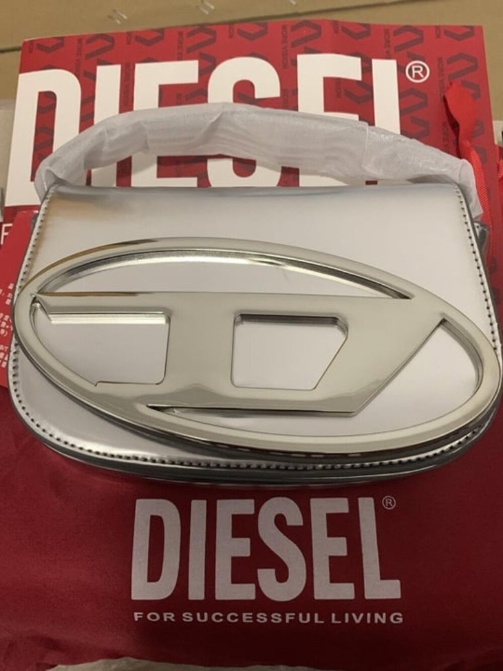 DIESEL 1DR Metallic/Silver, Crossbody Bag